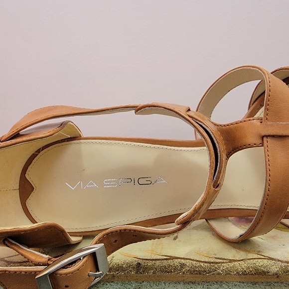 Via Spiga Hilda Cognac alwather Sandals Size 7 - Picture 7 of 8